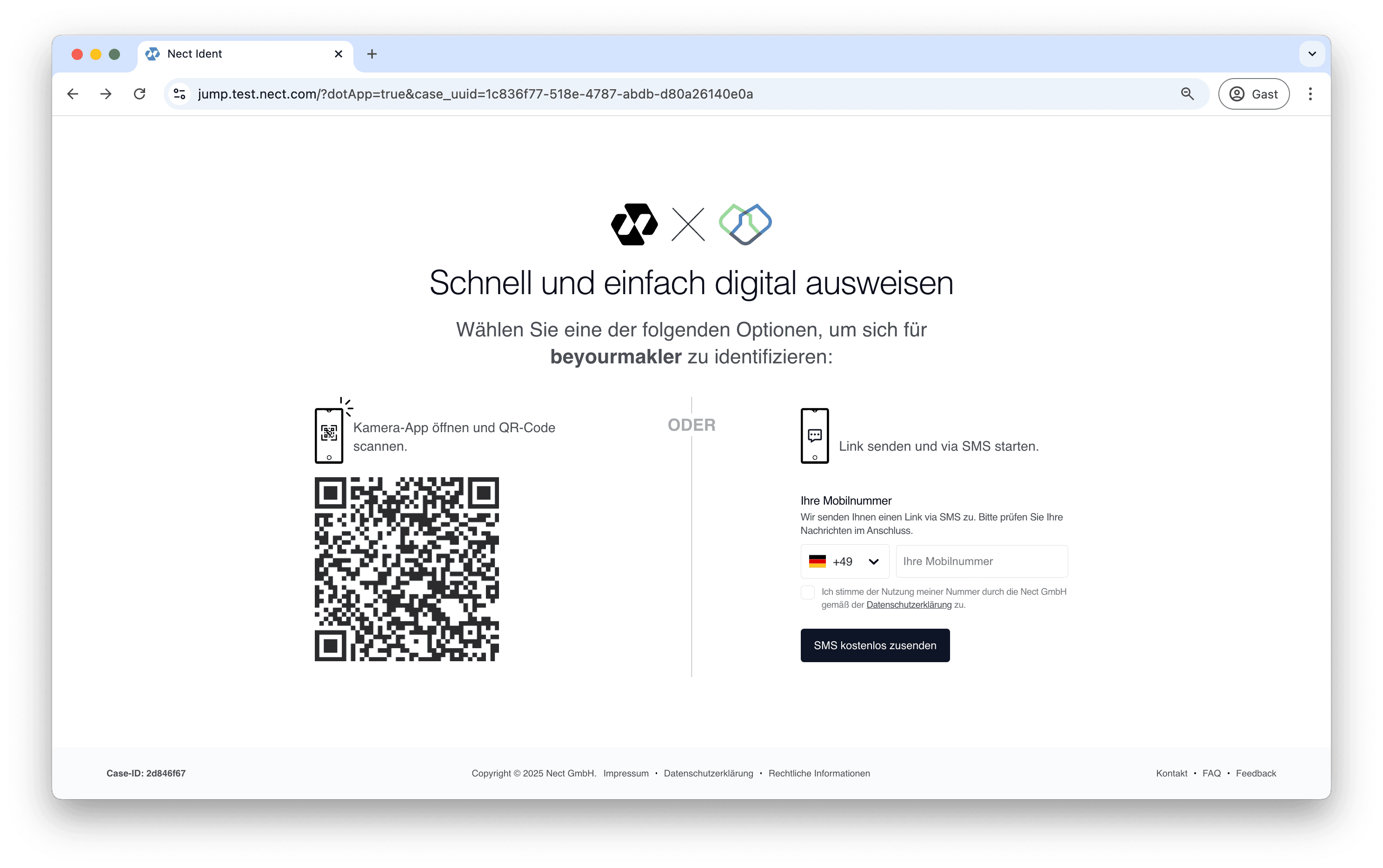 Identifikationsverfahren mit NECT